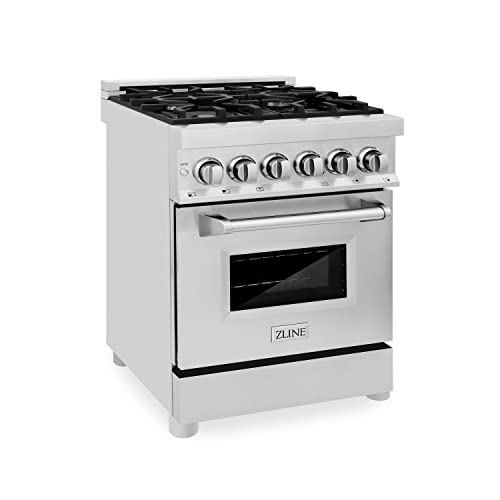 Z Line Kitchen and Bath RA30-LA 24" 2.8 cu. ft. Dual Fuel Range with Gas Stove and Electric Oven with Color Options RA24 Stainless Steel