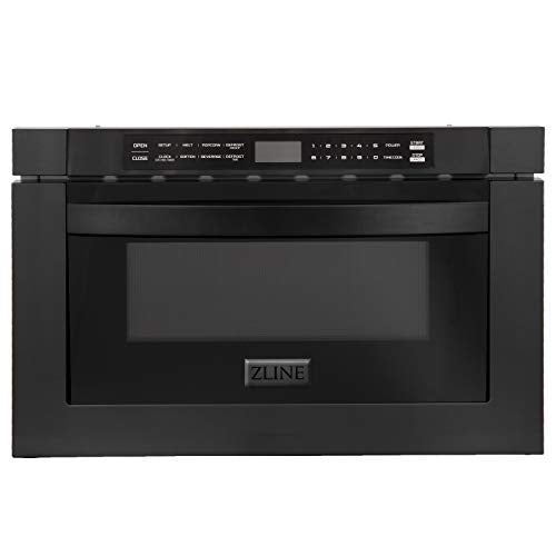 Z Line Kitchen and Bath MWD-1-BS|LA 24" 1.2 cu. ft. Built-in Microwave Drawer in Black Stainless Steel