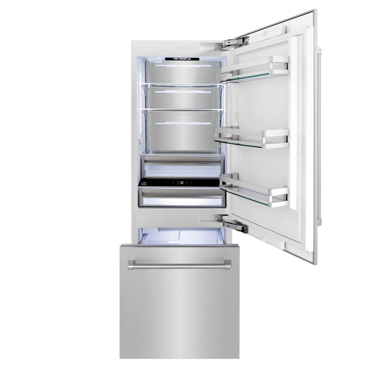 ZLINE KITCHEN AND BATH RBIV30 ZLINE 30" 16.1 cu. ft. Panel Ready Built-In 2-Door Bottom Freezer Refrigerator with Internal Water and Ice Dispenser