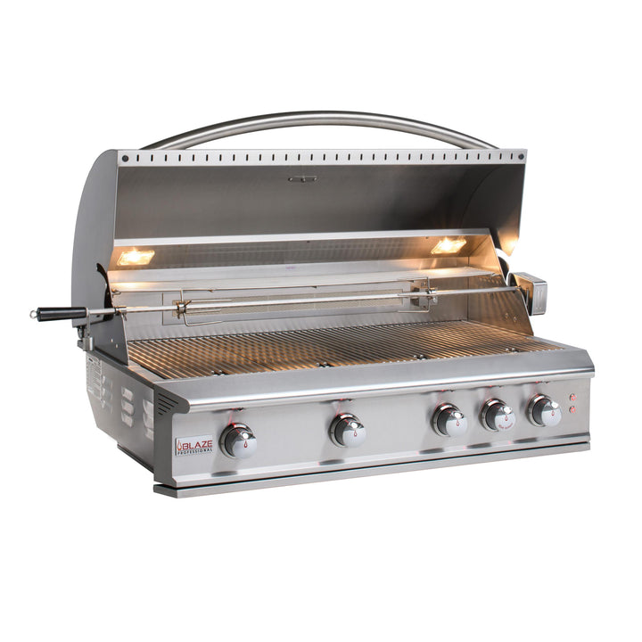 BLAZE GRILLS BLZ4PRONG Blaze Professional 44-Inch 4 Burner Built-In Gas Grill With Rear Infrared Burner, With Fuel Type - Natural Gas
