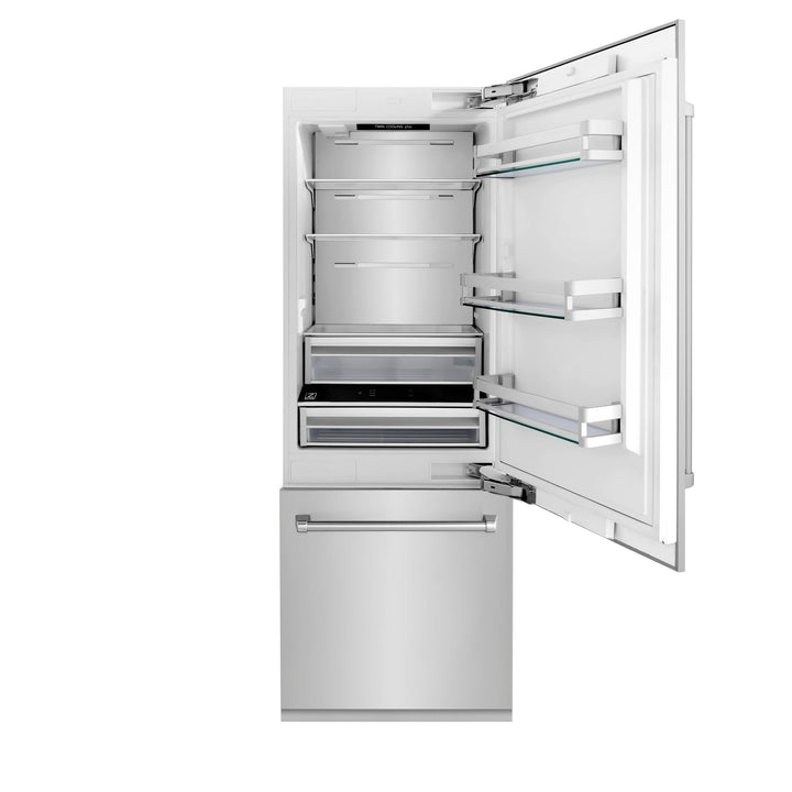 ZLINE KITCHEN AND BATH RBIV30430 ZLINE 30" 16.1 cu. ft. Built-In 2-Door Bottom Freezer Refrigerator with Internal Water and Ice Dispenser in Stainless Steel