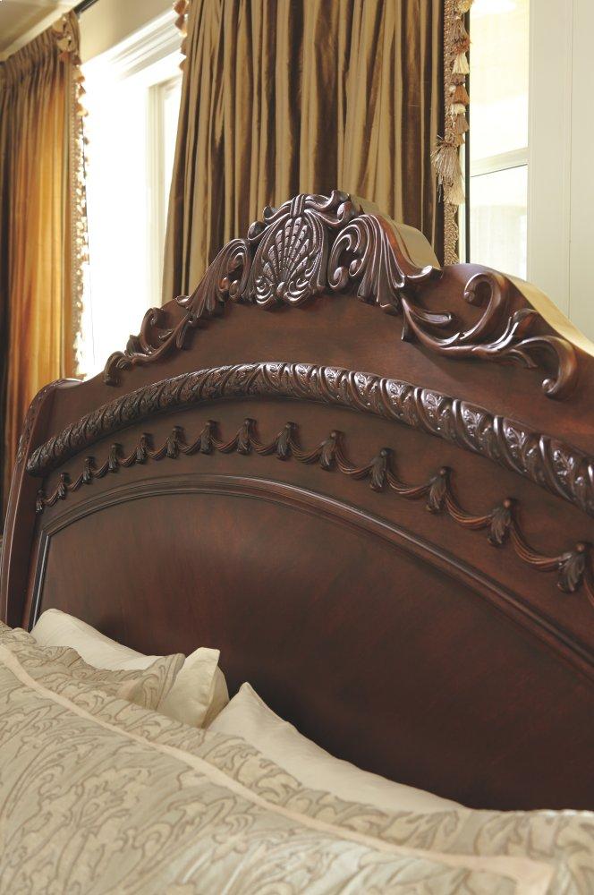 ASHLEY FURNITURE PKG005779 King Sleigh Bed With Mirrored Dresser, Chest and 2 Nightstands