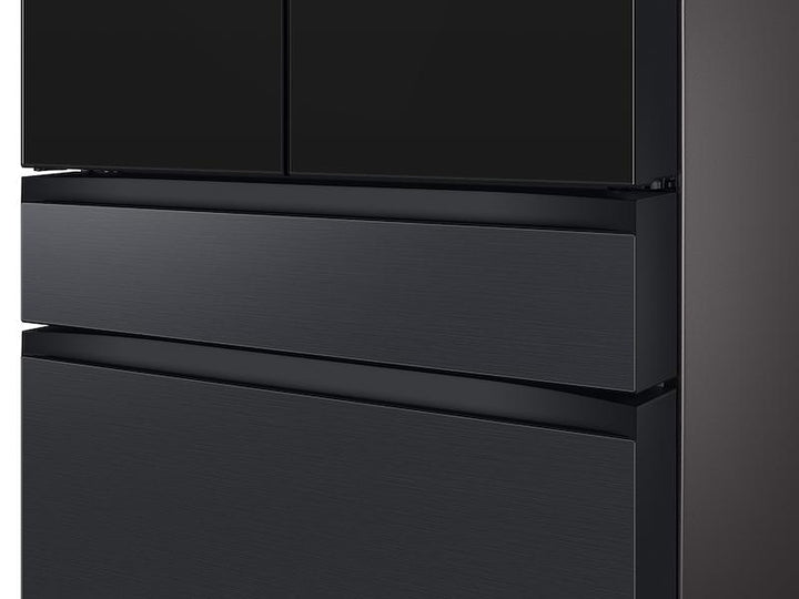 SAMSUNG RF29BB89008MAA Bespoke 4-Door French Door Refrigerator 29 cu. ft. - with Top Left and Family Hub TM Panel in Charcoal Glass - and Matte Black Steel Middle and Bottom Door Panels
