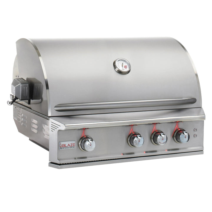 BLAZE GRILLS BLZ3PROLP Blaze Professional LUX 34-Inch 3 Burner Built-In Gas Grill With Rear Infrared Burner, With Fuel type - Propane
