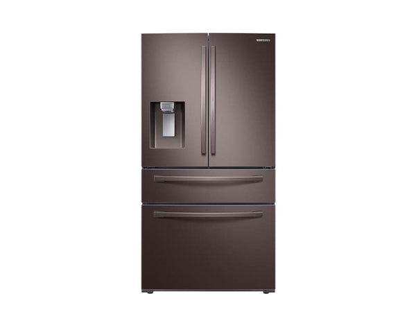 SAMSUNG RF22R7351DT 22 cu. ft. Food Showcase Counter Depth 4-Door French Door Refrigerator in Tuscan Stainless Steel