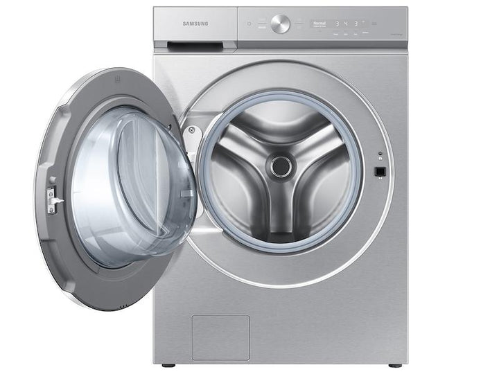 SAMSUNG WF53BB8900ATUS Bespoke 5.3 cu. ft. Ultra Capacity Front Load Washer with AI OptiWash TM and Auto Dispense in Silver Steel