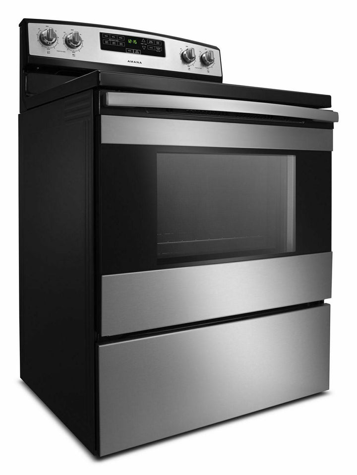 AMANA ACR4303MFS 30-inch Amana R Electric Range with Bake Assist Temps - Black-on-Stainless