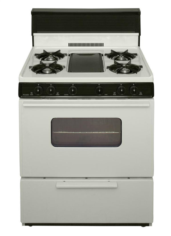 PREMIER BFK5S9TP 30 in. Freestanding Battery-Generated Spark Ignition Gas Range in Biscuit