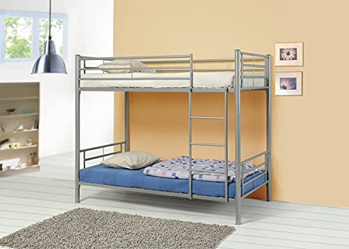 Coaster Furniture 460072 Denley Bunk Bed, Twin over Twin, Silver