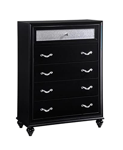 Coaster Furniture 200895 Barzini Collection 200895 35" Chest with 5 Drawers Metallic Acrylic Black