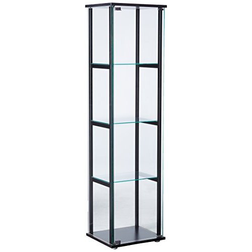 Coaster Furniture 950171 4-Shelf Glass Curio Cabinet Black and Clear