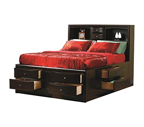 Coaster Furniture 200409Q Phoenix Contemporary Queen Bookcase Bed with Underbed Storage Drawers.