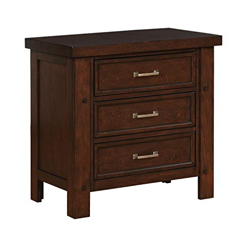 Coaster Furniture 206432 Barstow 3-Drawer Rectangular Pinot Noir Nightstand, 28" D x 17" W x 29.75" H, Brown