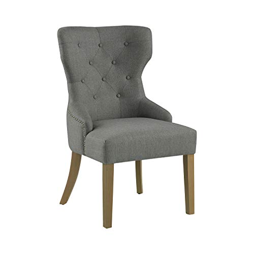 Coaster Furniture 104537 Florence Tufted Upholstered Grey Dining Chair, 40" H x 28" W x 24" D