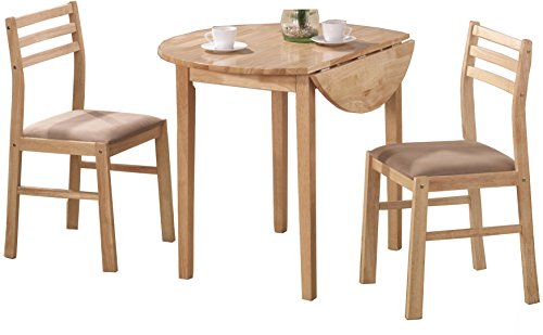 Coaster Furniture 130006 3-piece Dining Set with Drop Leaf Beige and Natural