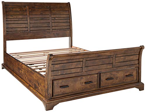 Coaster Furniture 203891Q Sleigh Bed, Vintage Bourbon