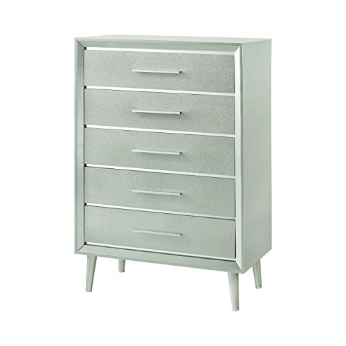 Coaster Furniture 222705 Ramon 5-Drawer Metallic Sterling Chest, 37.598" D x 19.291" W x 46.457" H