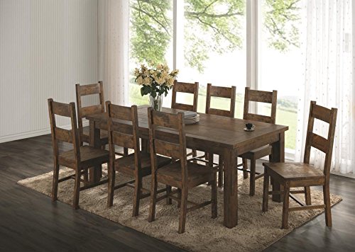 Coaster Furniture 107041-S5 Coleman 5-Piece Dining Set with Ladder Back Side Chairs Rustic Golden Brown