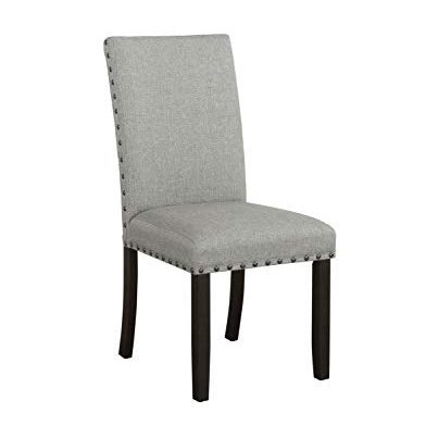 Coaster Furniture 193122 Solid Back Upholstered Set of 2 Grey and Antique Noir Side Chair