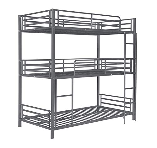 Coaster Furniture 422670 Maynard Metal Triple Twin Bed Gunmetal Bunk