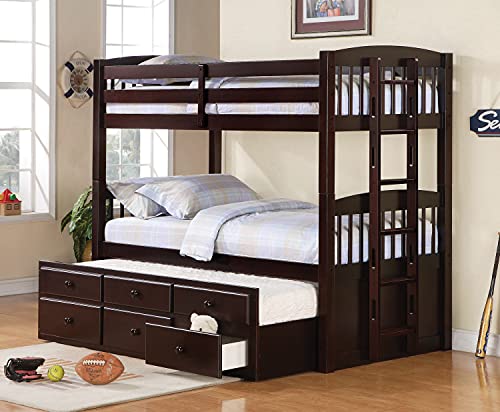 Coaster Furniture 460071 Kensington Twin Bed with Trundle Cappuccino Bunk, Twin/Twin, Brown