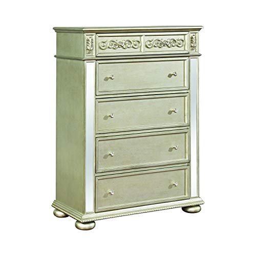 Coaster Furniture 222735 Heidi 5-Drawer Metallic Platinum Chest