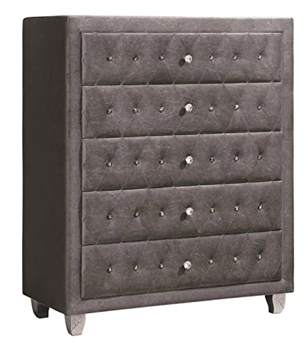 Coaster Furniture 205105 Chest Grey Velvet