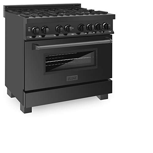 Z Line Kitchen and Bath RAB-36|LA 36" Black Stainless 4.6 cu.ft. 6 Gas Burner/Electric Oven Range RAB-36