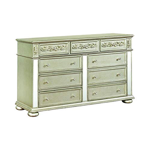 Coaster Furniture 222733 Heidi 9-Drawer Metallic Platinum Dresser