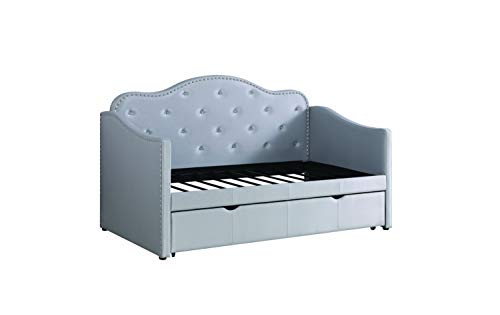 Coaster Furniture 300629 Upholstered Twin Daybed with Trundle Pearlescent Grey