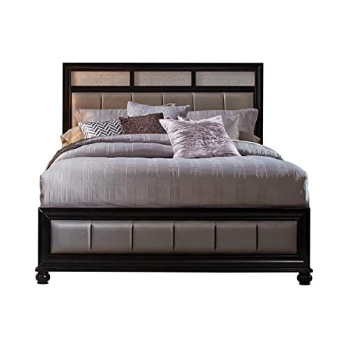 Coaster Furniture 200891KE Panel Bed, Grey/Black