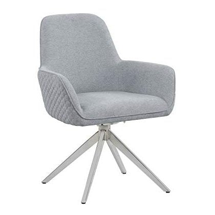 Coaster Furniture 110322 Abby Flare Arm Light Grey and Chrome Side Chair