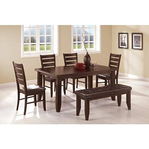 Coaster Furniture 102721-S5 Dalila 5-Piece Rectangular Table Dining Set Cappuccino and Black