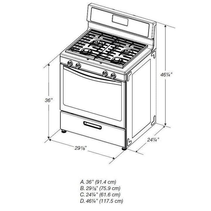 Whirlpool WFG320M0BS 30" Freestanding Gas Range in Stainless Steel