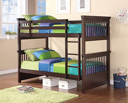 Coaster Furniture 460266 Miles Twin Bed Cappuccino Bunk, Twin/Twin, Brown