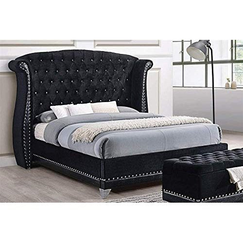 Coaster Furniture 300643KW Platform Bed, 94"W x 93.5"D x 62.5"H, Black