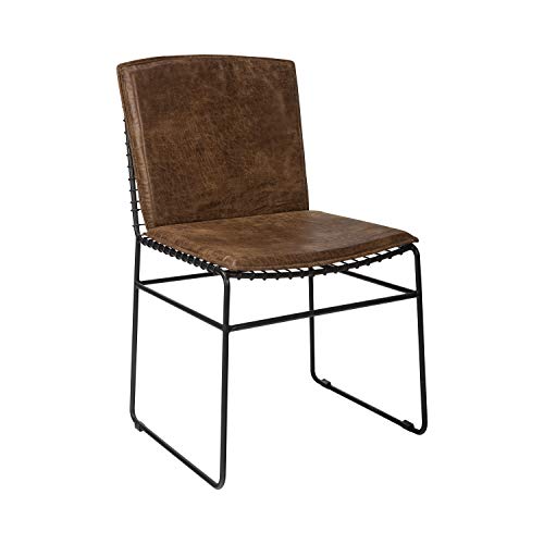 Coaster Furniture 192502 Sherman Upholstered Antique Brown and Matte Black Set of 2 Side Chair