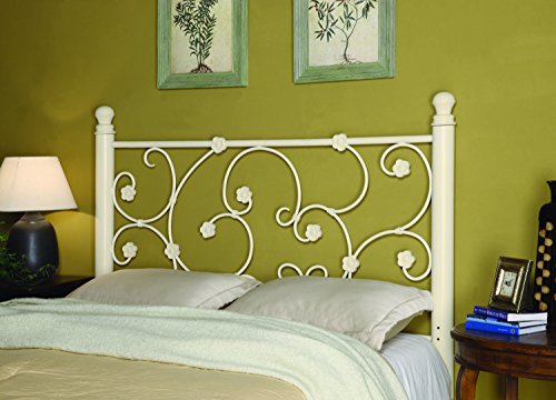 Coaster Furniture 300185QF Headboard with Elegant Vine Pattern, Full/Queen, White