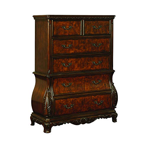 Coaster Furniture 222755 Exeter 6-Drawer Dark Burl Chest, 46.85" D x 21.654" W x 62.598" H