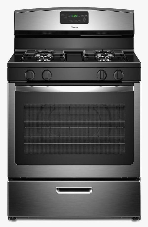 AMANA AGR5330BAS 30-inch Gas Range with Easy Touch Electronic Controls - Stainless Steel