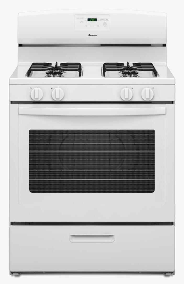AMANA AGR5330BAW 30-inch Gas Range with Easy Touch Electronic Controls - White