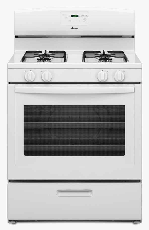 AMANA AGR5330BAW 30-inch Gas Range with Easy Touch Electronic Controls - White