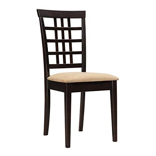 Coaster Furniture 190822 Kelso Lattice Back Tan Set of 2 Dining Chair, 17.25" D x 20.5" W x 37.5" H, Peat, Cappuccino