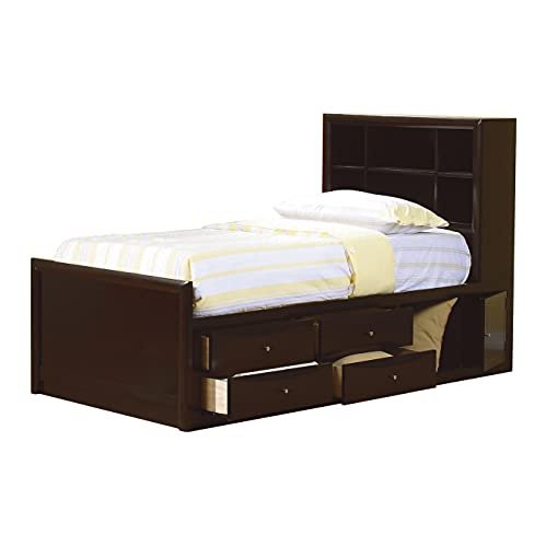 Coaster Furniture 400180F Phoenix Bookcase Underbed Storage Cappuccino FULL BED