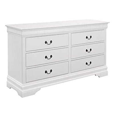 Coaster Furniture 204693 Louis Philippe 6-Drawer Dresser White