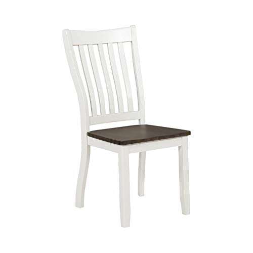 Coaster Furniture 109542 Kingman Slat Back Espresso and White Set of 2 Dining Chair