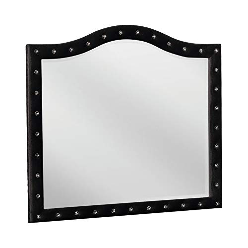 Coaster Furniture 206104 Deanna Button Tufted Mirror Black