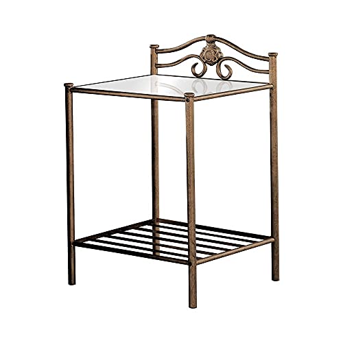 Coaster Furniture 300172 Sydney Metal Nightstand, Antique Brushed Gold