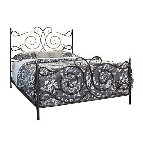 Coaster Furniture 305967KE Parleys Eastern King Metal Bed with Scroll Headboard Dark Bronze Panel