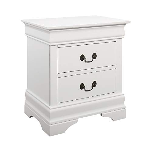 Coaster Furniture 204692 Louis Philippe 2-drawer Nightstand White